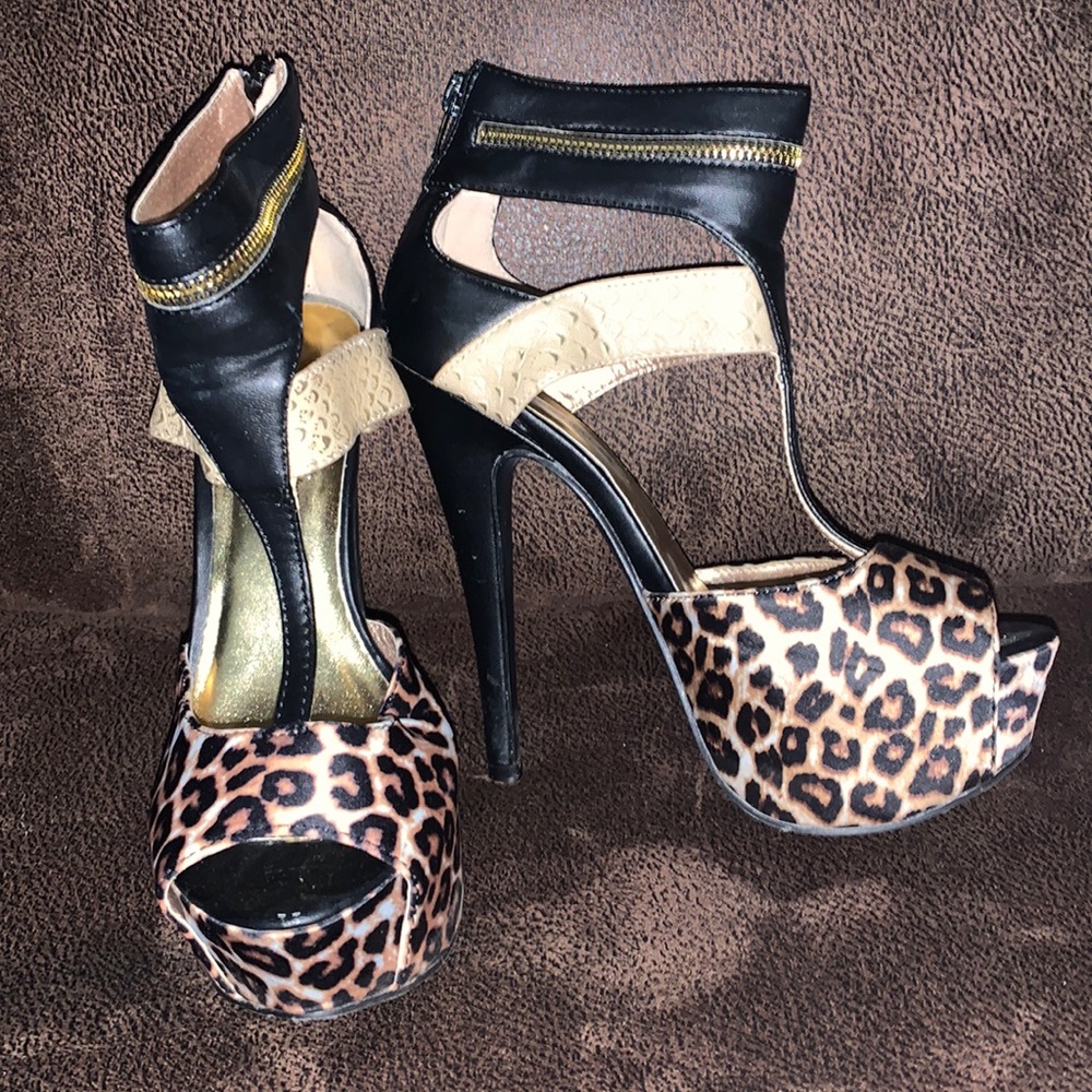 Leopard high heels